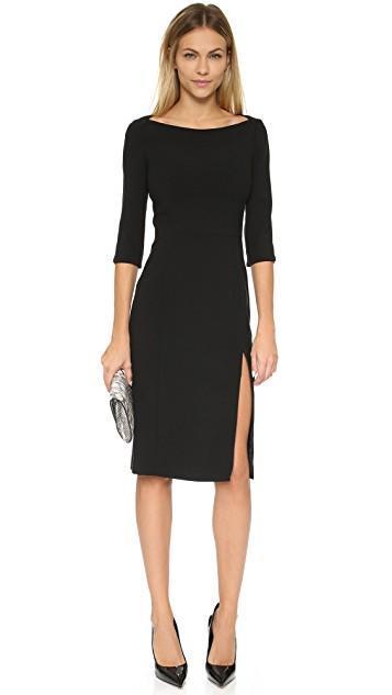 BLACK HALO Marissa Zip Slit Sheath Dress In Black