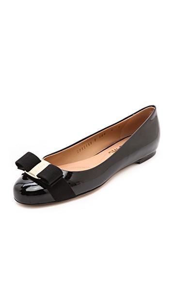 FERRAGAMO Women Vara Quilted Leather Ballet Flats In Black