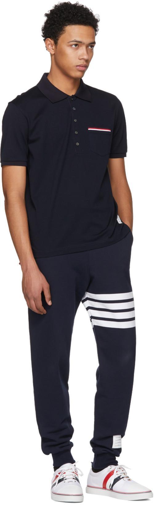 THOM BROWNE Classic Loopback 4-bar Sweatpants In Blue