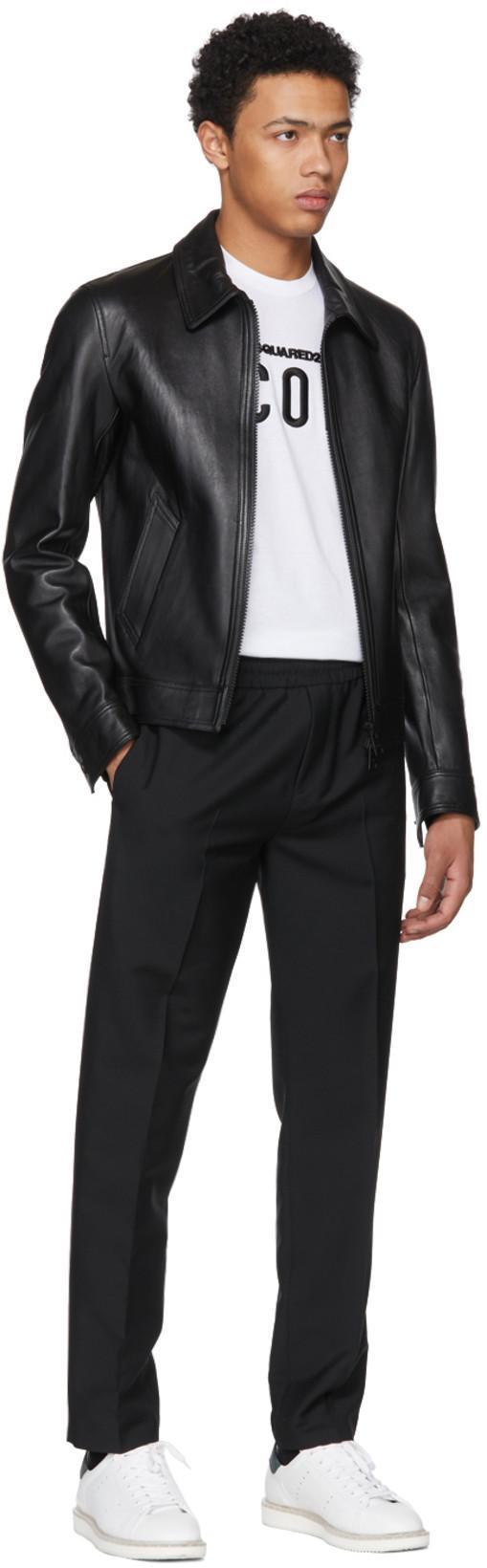 DSQUARED2 White Crewneck T-shirt With Maxi Logo Print On The Front In Cotton Man