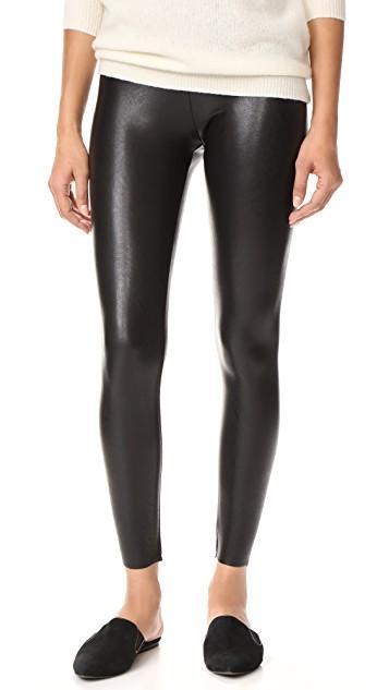 COMMANDO Womens Croc Animal-print Faux Leather Leggings In Black