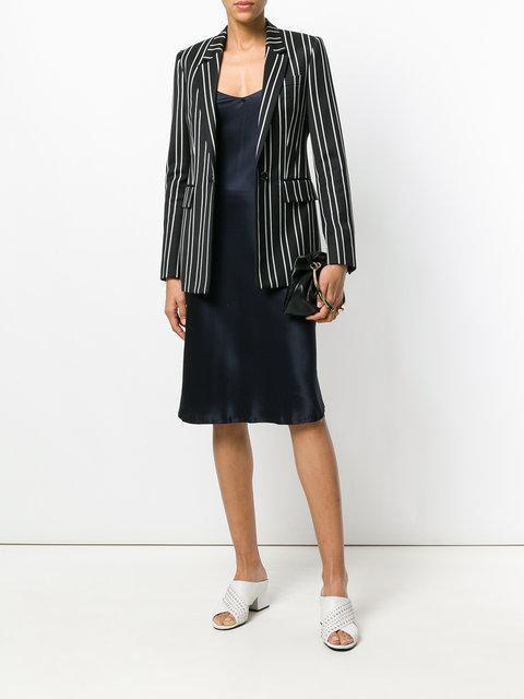 NILI LOTAN Plunge Neck Slip Dress In Black