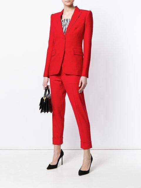 ALEXANDER MCQUEEN Peak-lapel Single-breasted Wool-blend Jacket In Lust Red
