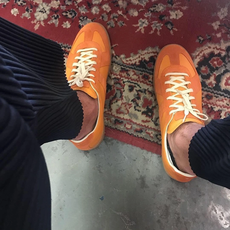 SSENSE's Post | Wearing: Maison Margiela Red Replica Trainers In 305 Red