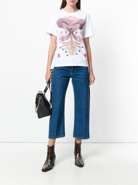CHLOÉ Short-sleeve Graphic-print Cotton Jersey T-shirt In White