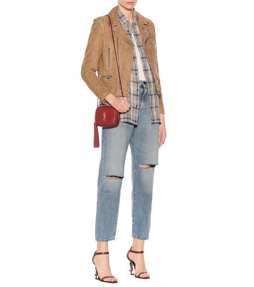 SAINT LAURENT Brown Opyum 110 Leather Sandals