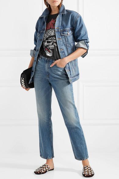 ALEXANDER WANG Amelia Studded Suede Slippers In Black