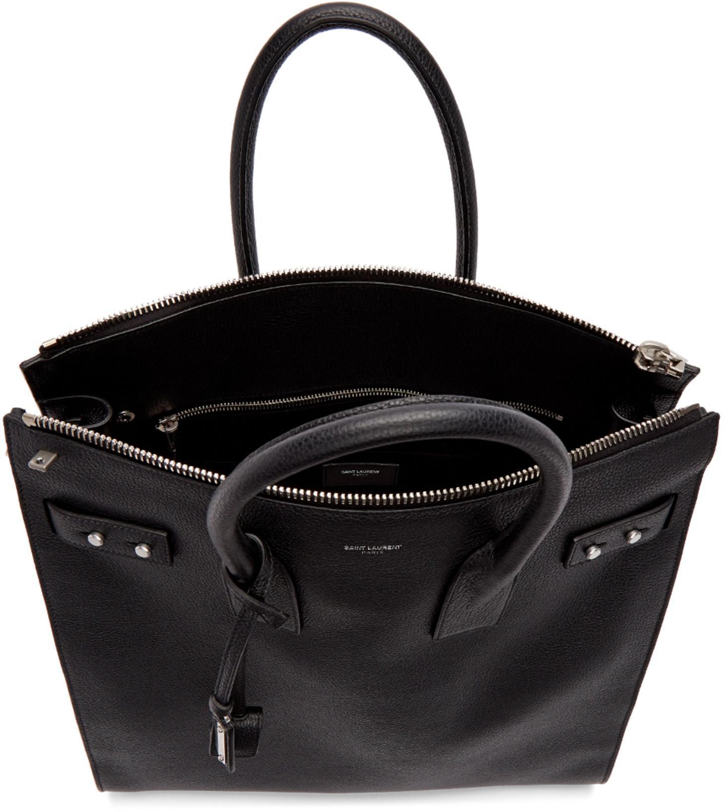 SAINT LAURENT Sac De Jour Tote Bag In Black,two Tone
