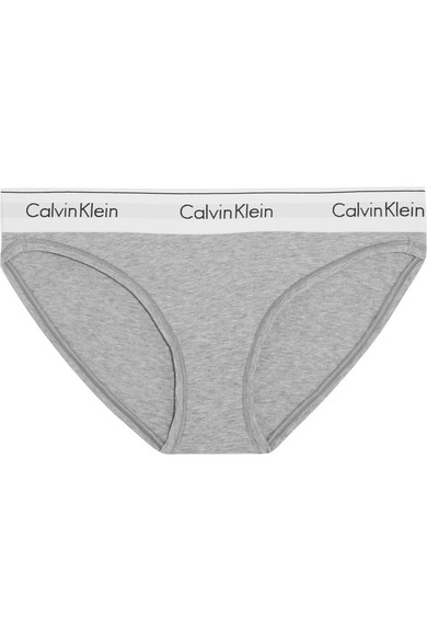 CALVIN KLEIN UNDERWEAR Modern Cotton Ribbed Stretch Modal-blend Soft-cup Bra In Grey Heather