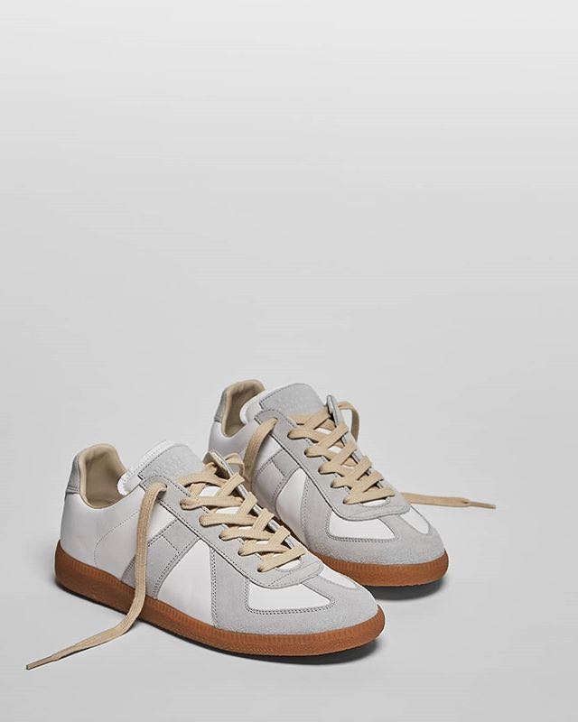 MAISON MARGIELA White Leather Sneakers In Multi