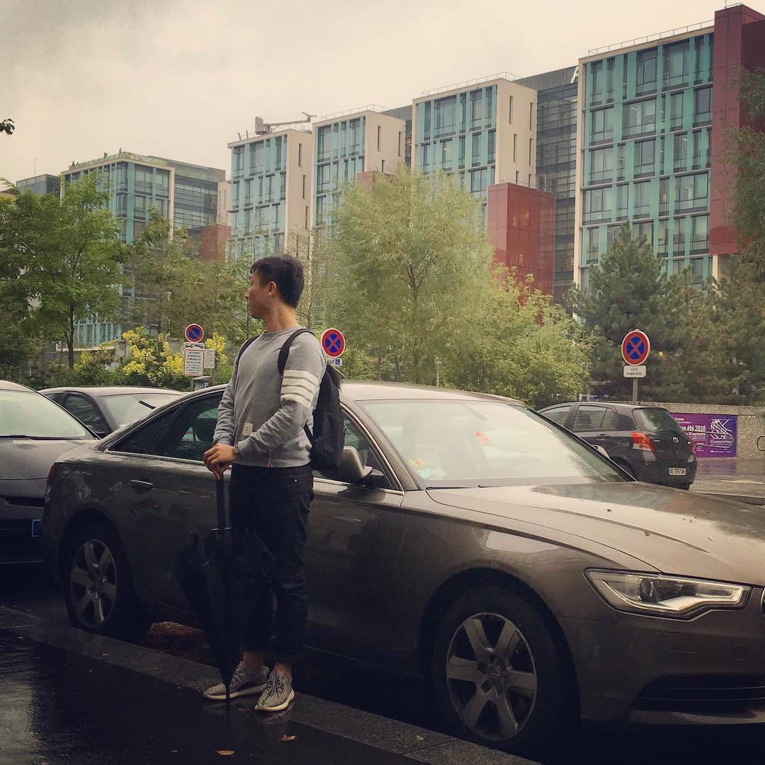 THOM BROWNE Blue Jersey Sweatshirt With 4bar Detail