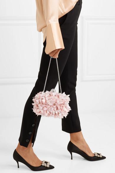 ROGER VIVIER Embellished Satin Pumps In Black