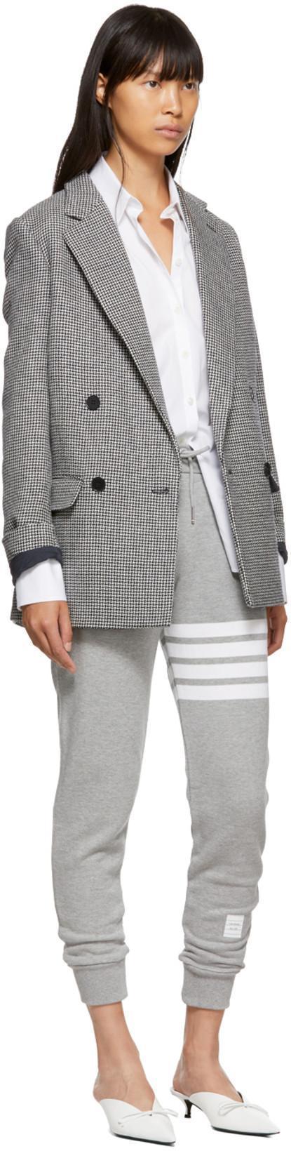 THOM BROWNE Light Grey Cotton 4bar Track Pants In Gray