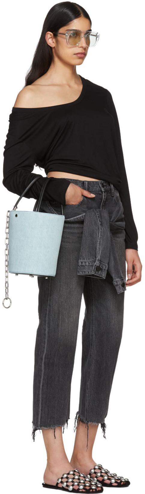 ALEXANDER WANG Amelia Studded Suede Slippers In Black