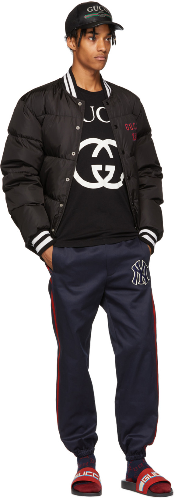 GUCCI Pursuit Stripe Slide Sandal In Red