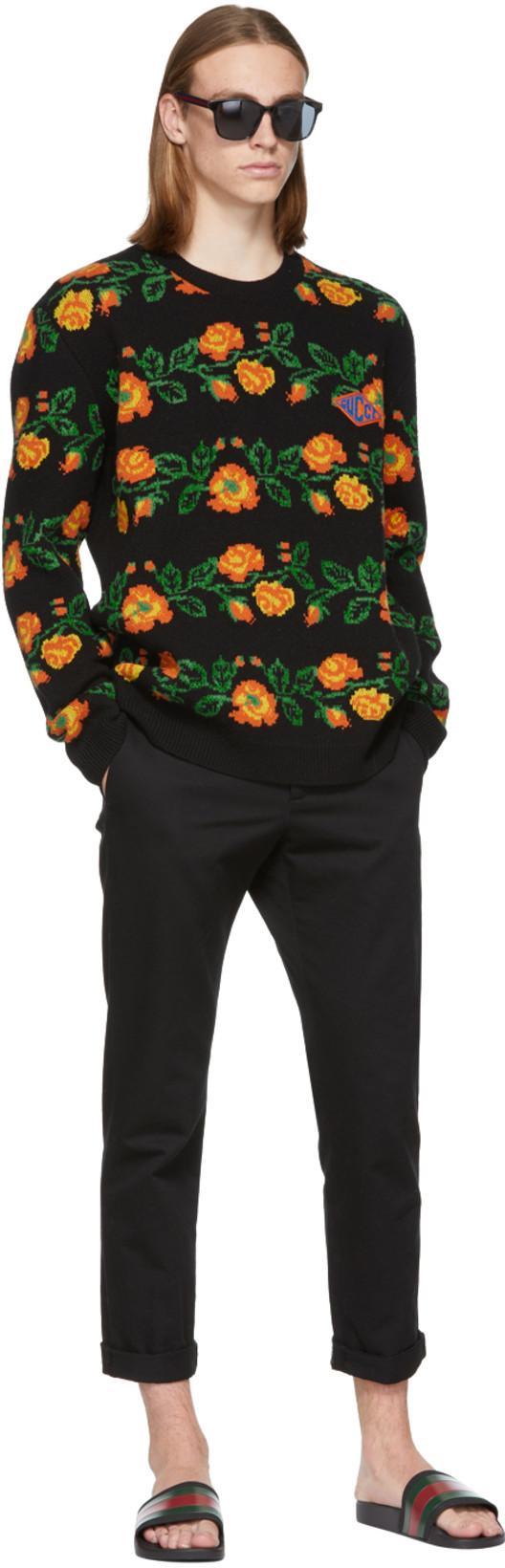 GUCCI Pantoletten Mit Webdetail In Black