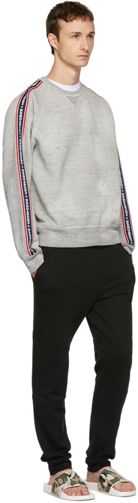 DSQUARED2 White Crewneck T-shirt With Maxi Logo Print On The Front In Cotton Man