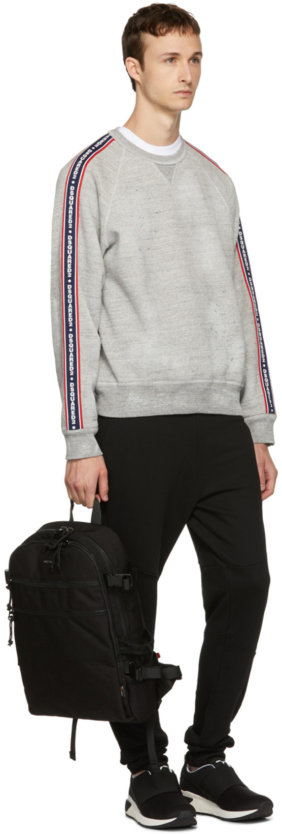 DSQUARED2 White Crewneck T-shirt With Maxi Logo Print On The Front In Cotton Man