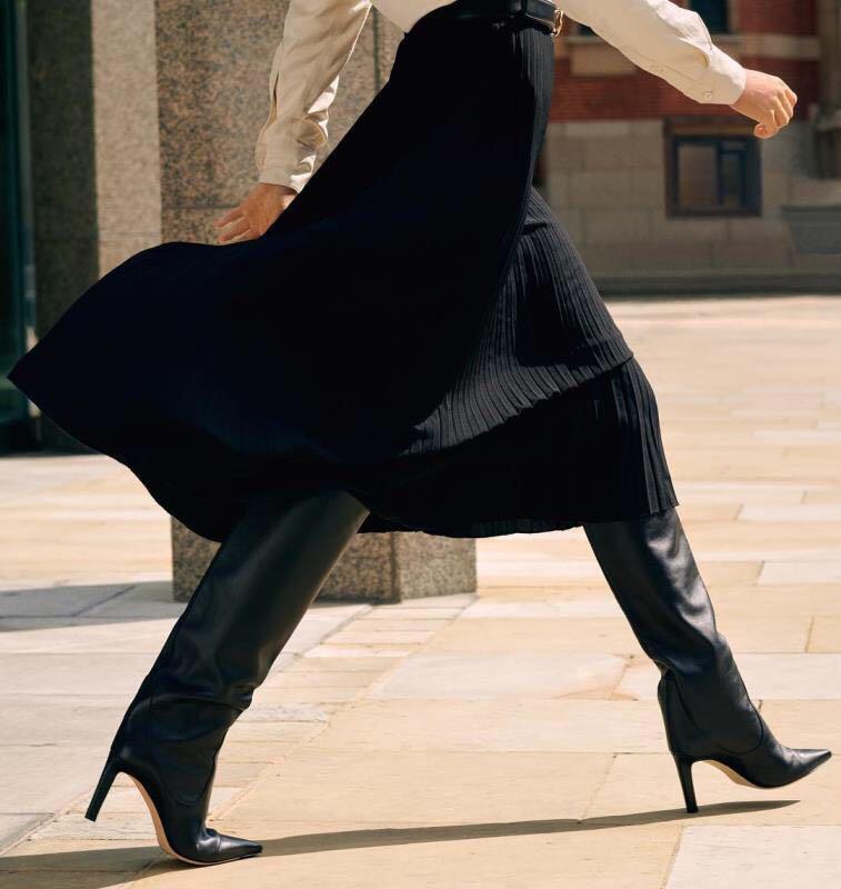 JIMMY CHOO Tempe Knee-high Leather Boots In Black