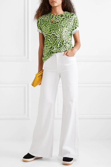 FRAME Womens White Le Pixie Slim Palazzo Wide-leg High-rise Stretch Denim-blend Jeans