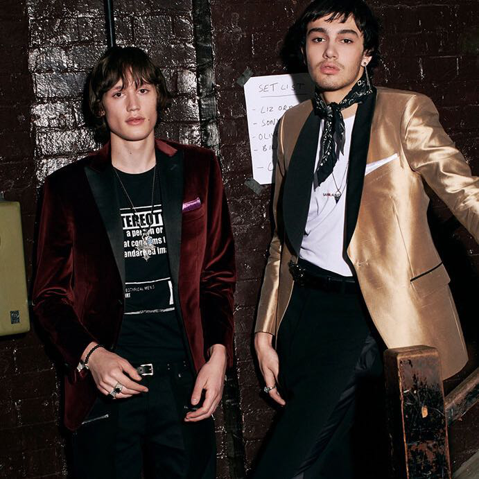 SAINT LAURENT Logo-print Crew-neck T-shirt In White