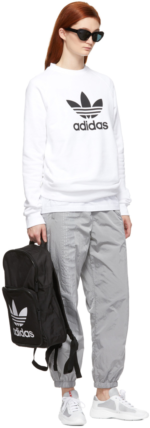 PRADA White Lace Up Sneakers In Multi