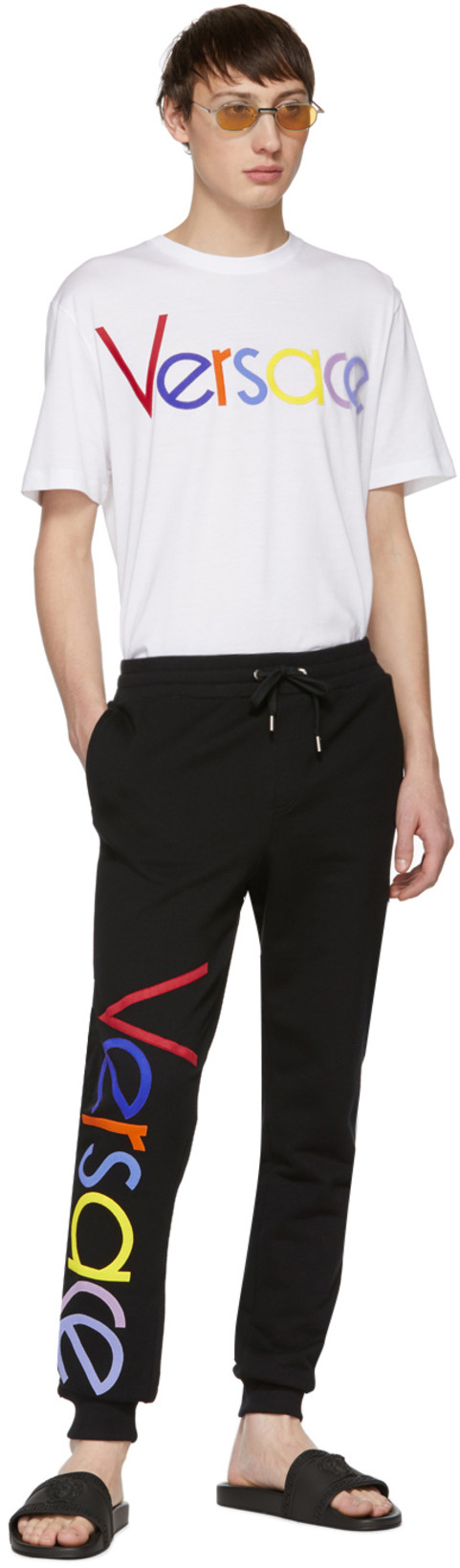 VERSACE Palazzo Rubber Slides In Black