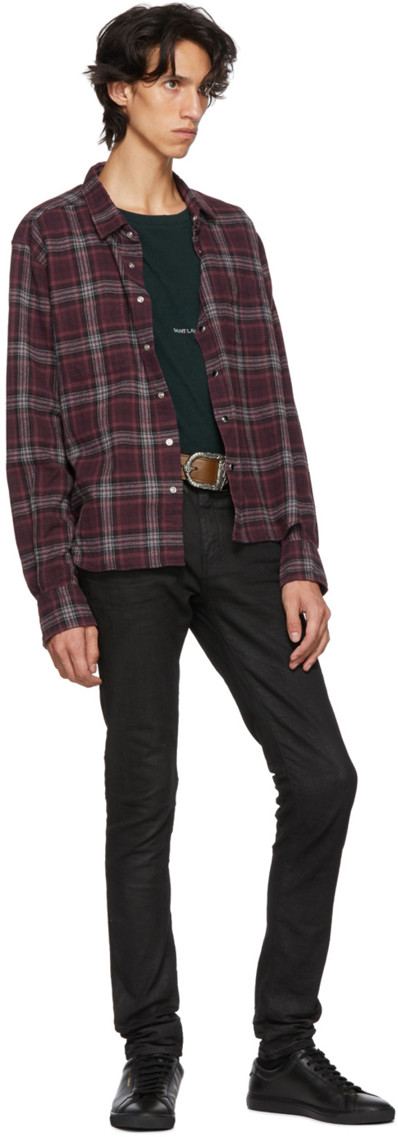 SAINT LAURENT Andy Black Leather Sneakers