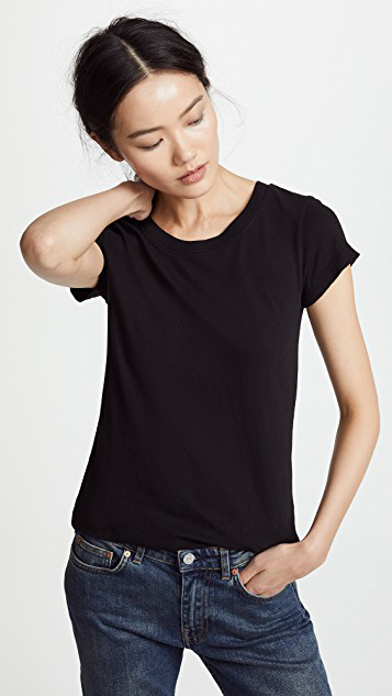 L'AGENCE Ressi Crew Neck T-shirt In Black