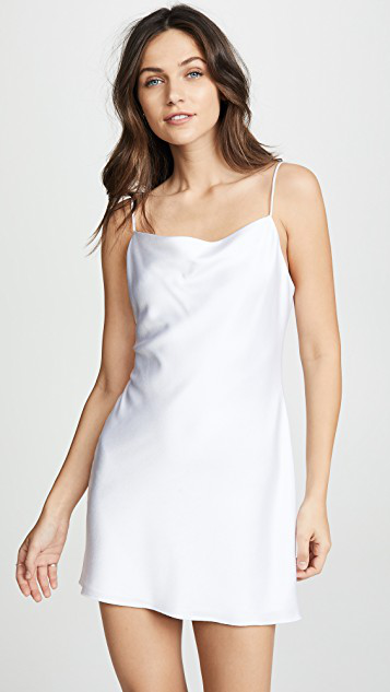 ALICE AND OLIVIA Harmony Sleeveless Mini Slip Dress In Off White