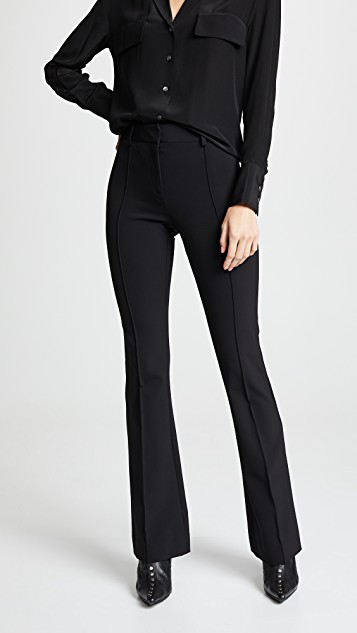 VERONICA BEARD Hibiscus Black Stretch-twill Trousers
