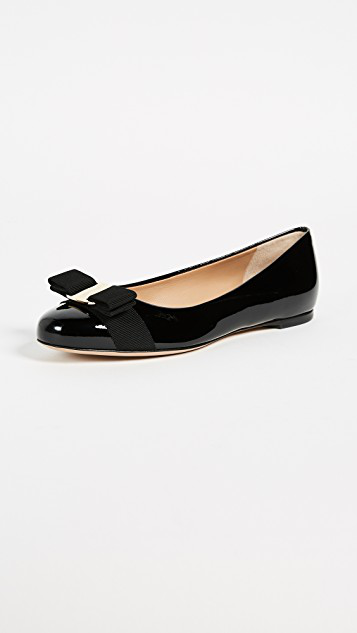 FERRAGAMO Women Vara Quilted Leather Ballet Flats In Black