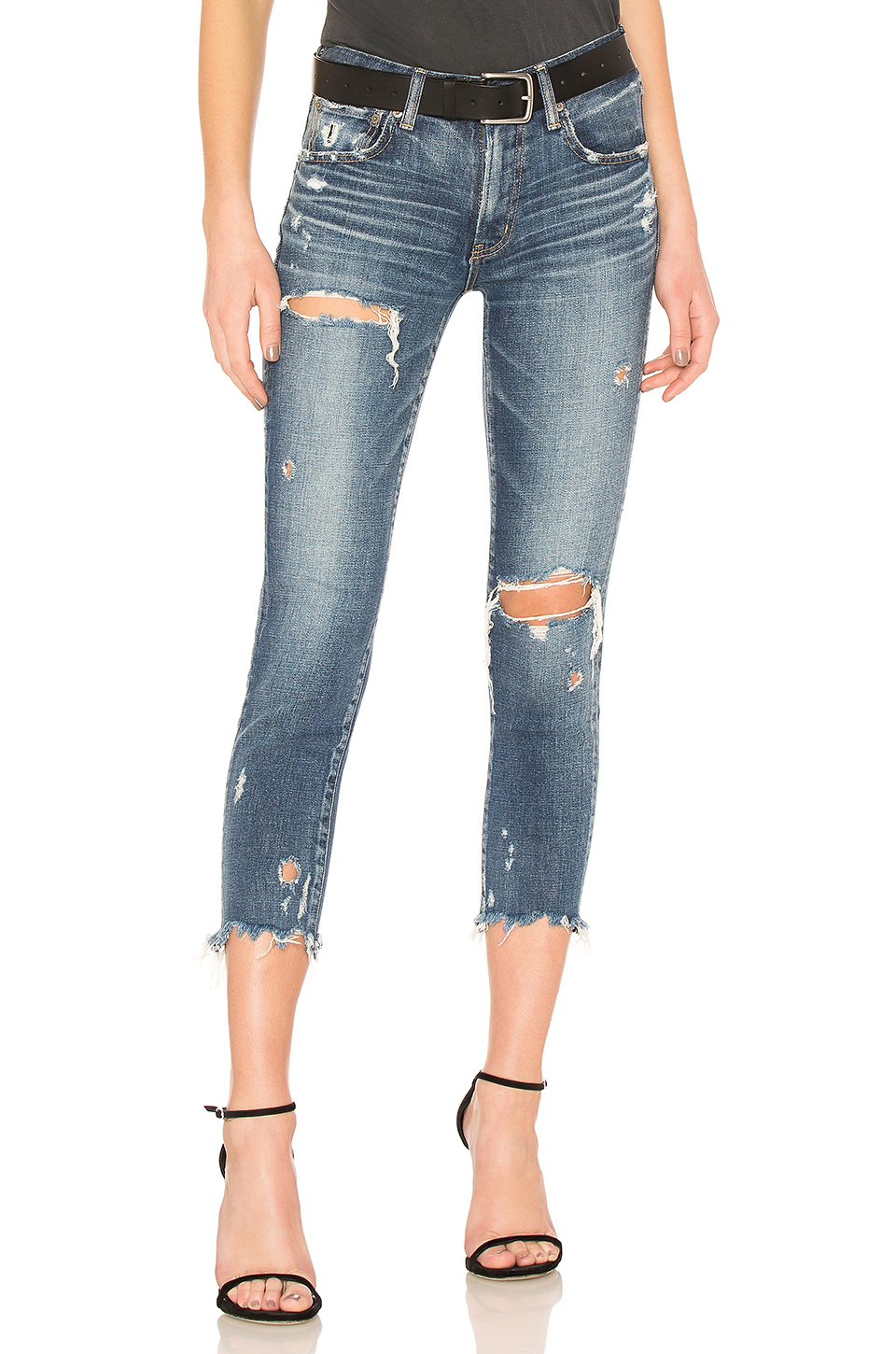 B-LOW THE BELT Milla Squared-buckle Belt In Black