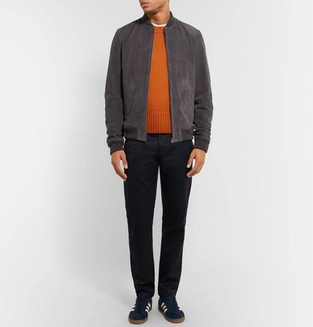 LANVIN Cap-toe Suede And Patent-leather Sneakers In Blue