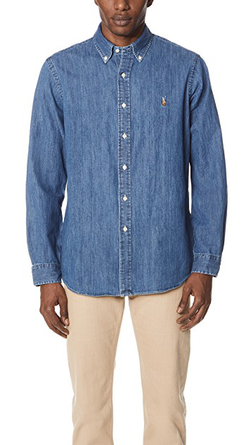 POLO RALPH LAUREN Blue Denim Button-down Shirt
