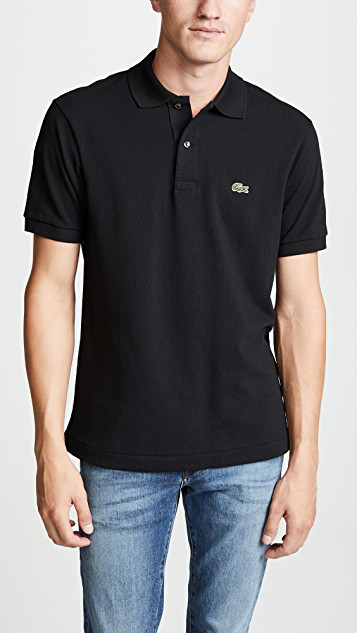 LACOSTE Classic Fit Original L.12.12 Polo Clothing In Black