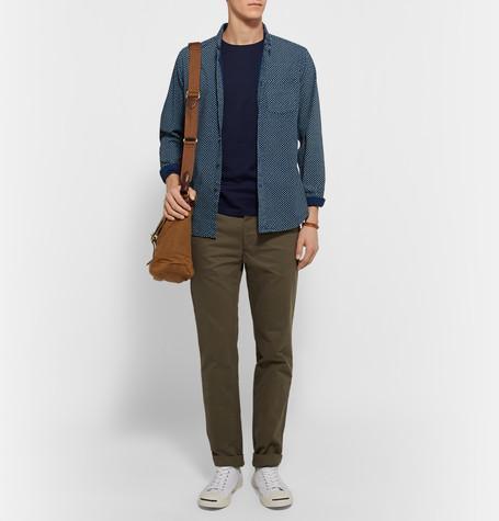 POLO RALPH LAUREN Cotton Jersey T-shirt Custom Slim-fit In Blue