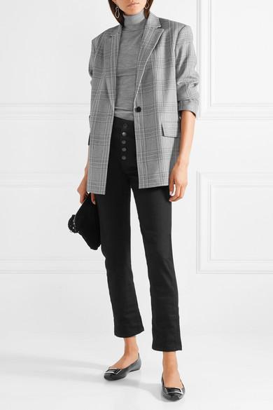 ROGER VIVIER Trompette Bellerine Glossed-leather Ballet Flats In Black