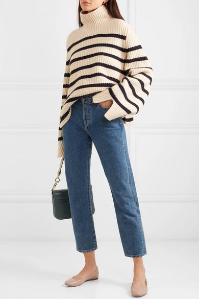 CHLOÉ Chloe Lauren Scalloped Leather Ballerina Flat In Purple