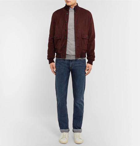 LANVIN Cap-toe Suede And Patent-leather Sneakers In Blue