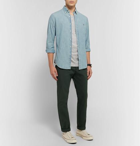 POLO RALPH LAUREN Blue Cotton Polo Pony Chambray Shirt