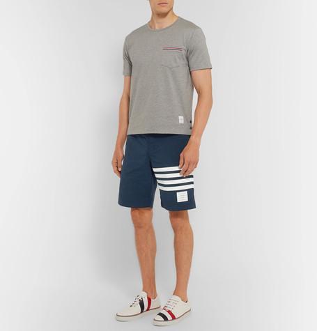 THOM BROWNE White Medium Weight Cotton Jersey T-shirt