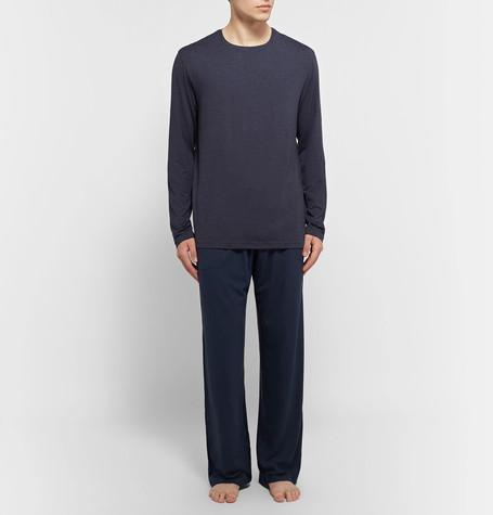 HANRO Cotton Pure Fitted Cotton Crew Neck T-shirt In Multi