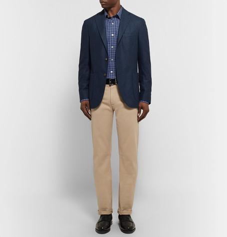 MONTBLANC Tweed-effect Reversible Belt In Black