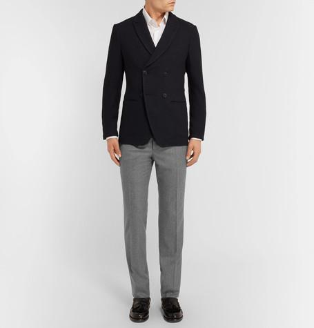 MONTBLANC Tweed-effect Reversible Belt In Black