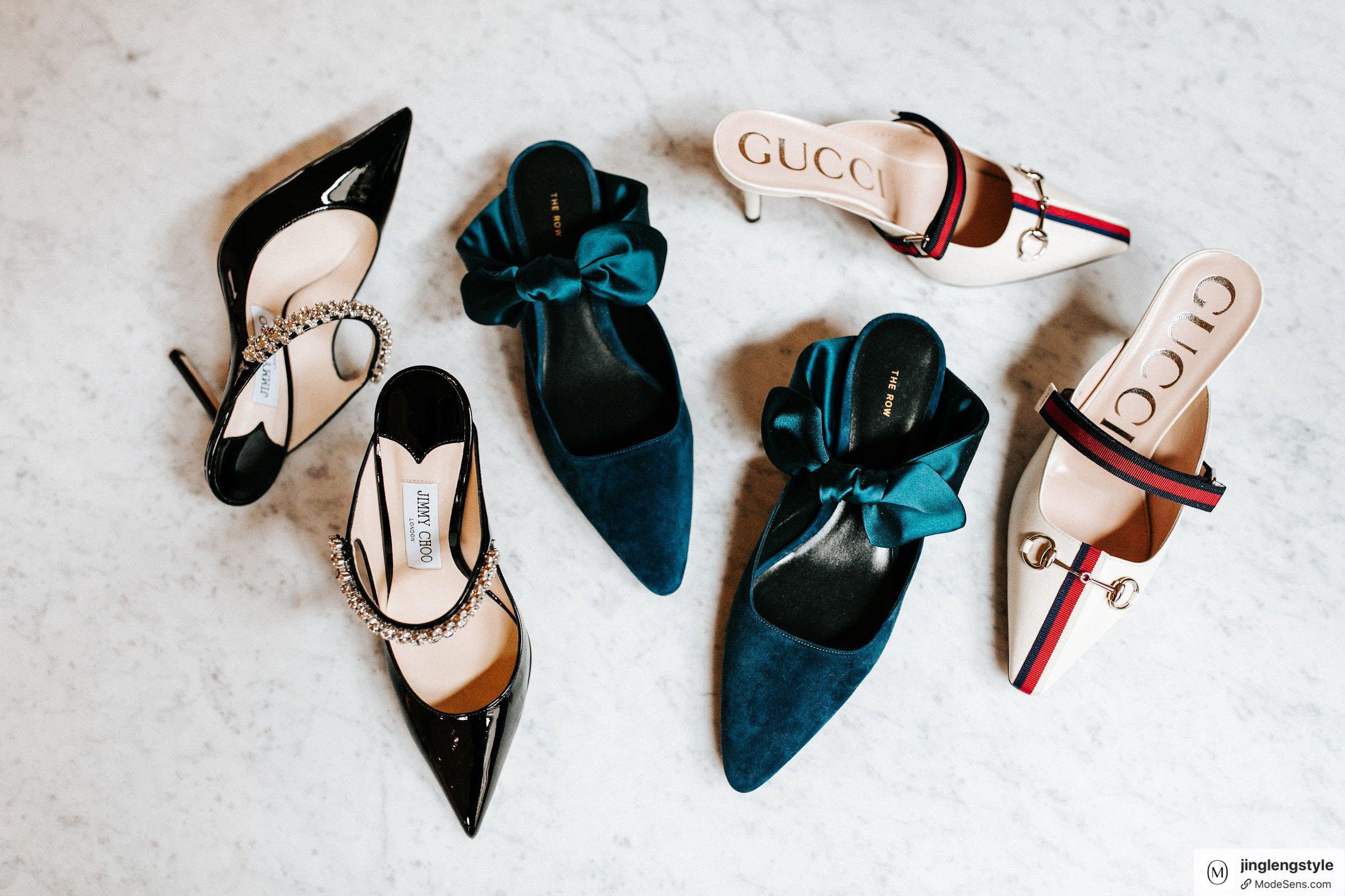 JIMMY CHOO Black Leather Sabot Painted With Crystal Strap In Nero