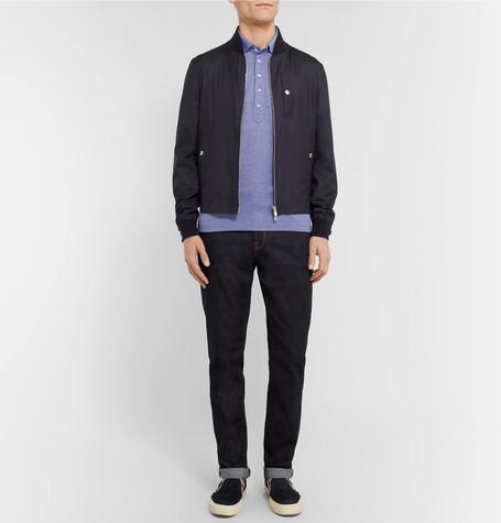 LANVIN Cap-toe Suede And Patent-leather Sneakers In Blue