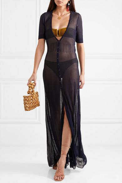 HUNZA G Black Stretch Nylon Jean Bikini In Multi