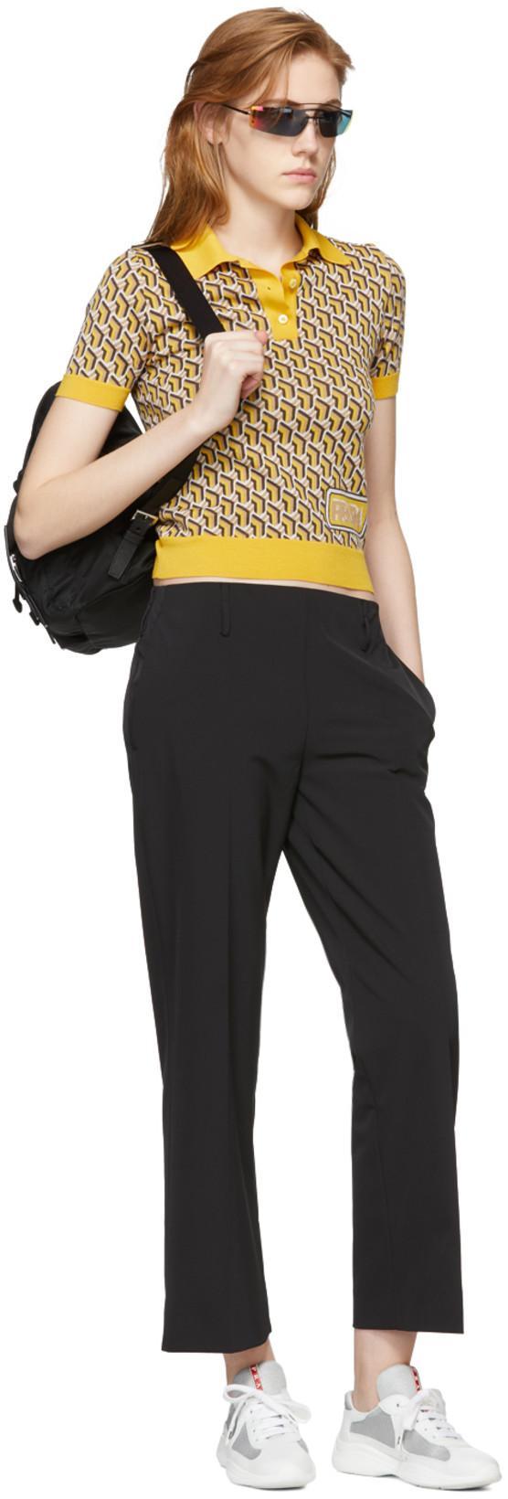 PRADA White Lace Up Sneakers In Multi