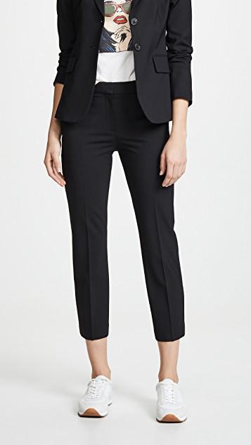 THEORY Treeca 2 Cropped Stretch-wool Slim-leg Pants In Black